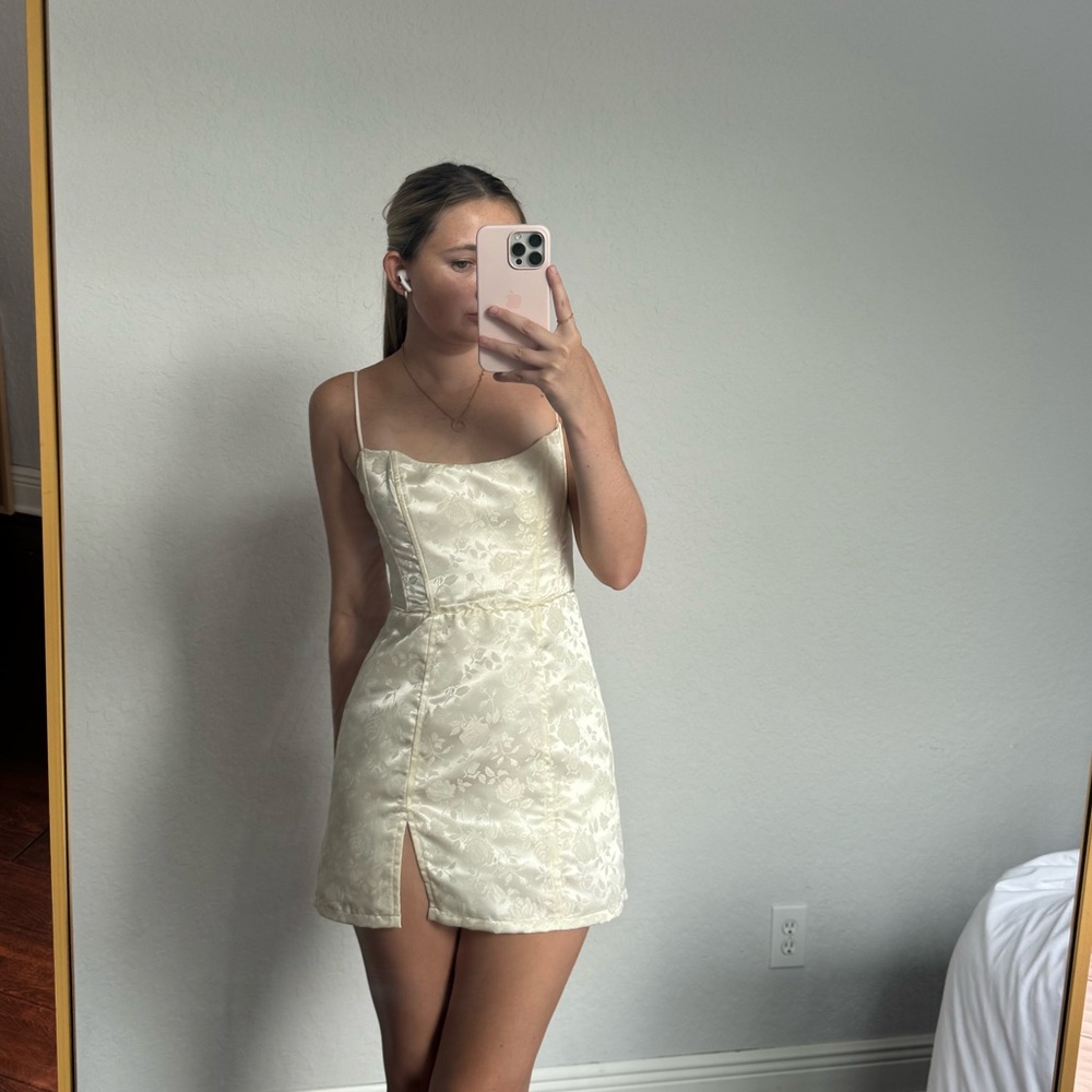 Lucy in the sky off white corset dress
